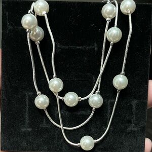 Faux pearl necklace